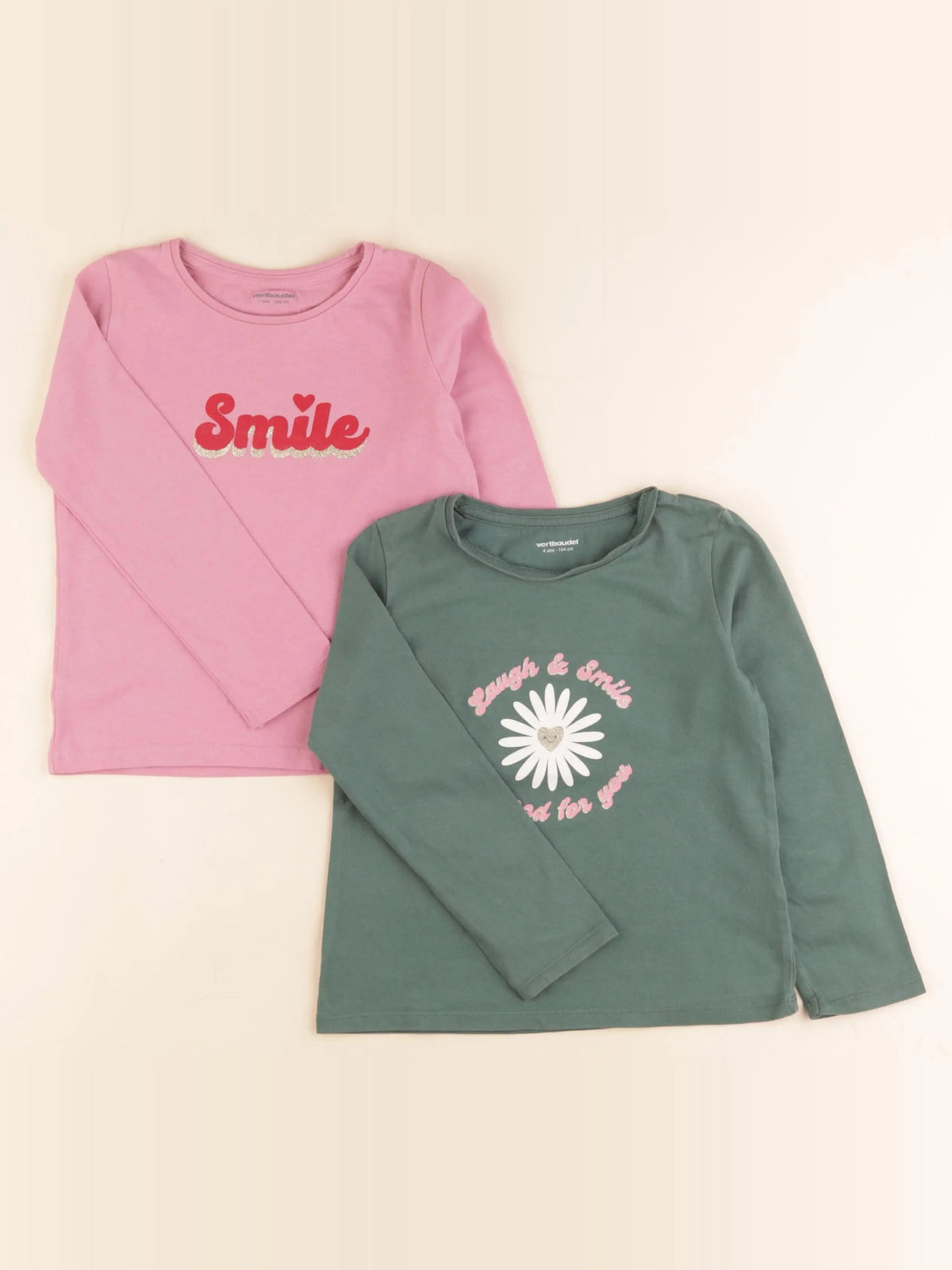 Vertbaudet - lot de 2 tee-shirts multicolore - 4 ans