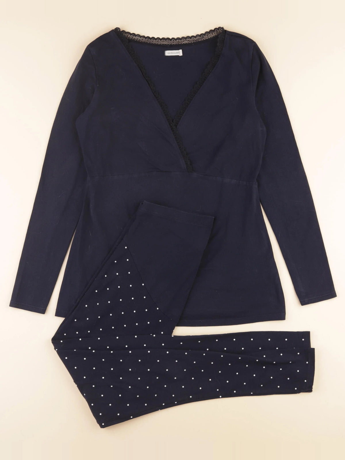 Vertbaudet - pyjama grossesse, allaitement coton bleu - 34 à 36