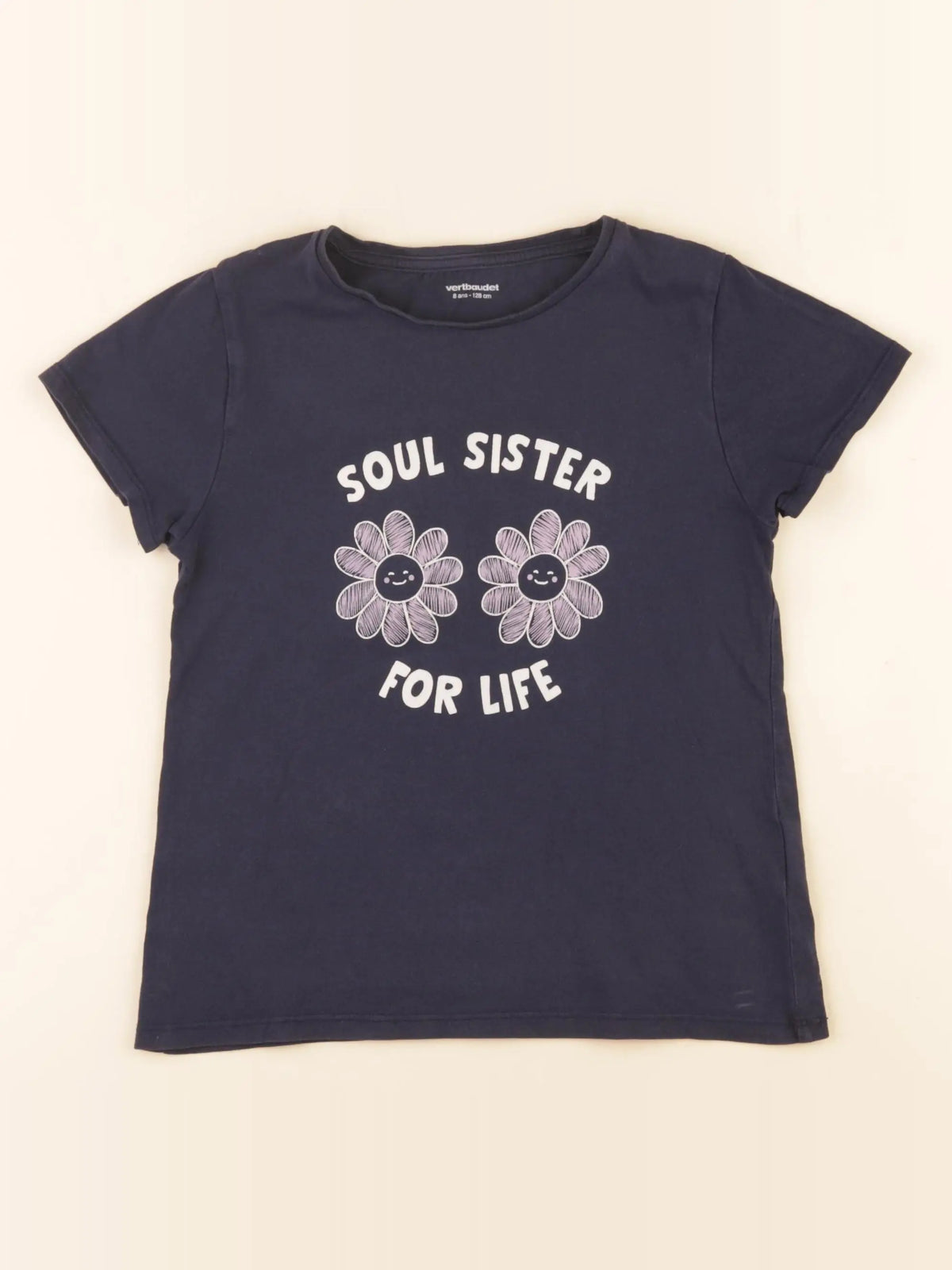 Vertbaudet - tee-shirt bleu - 8 ans