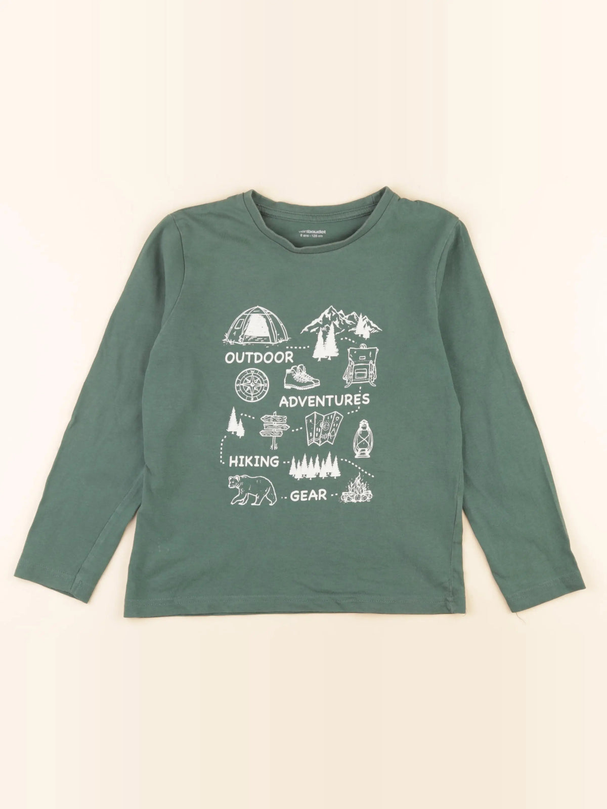 Vertbaudet - tee-shirt vert - 8 ans