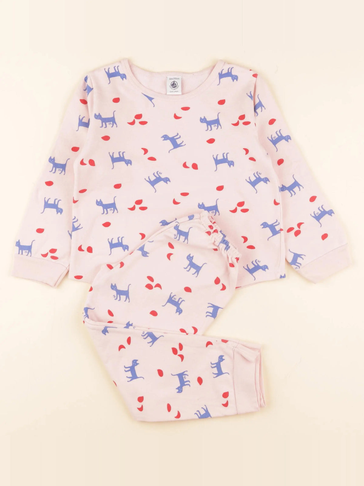 Petit Bateau - pyjama coton rose - 4 ans