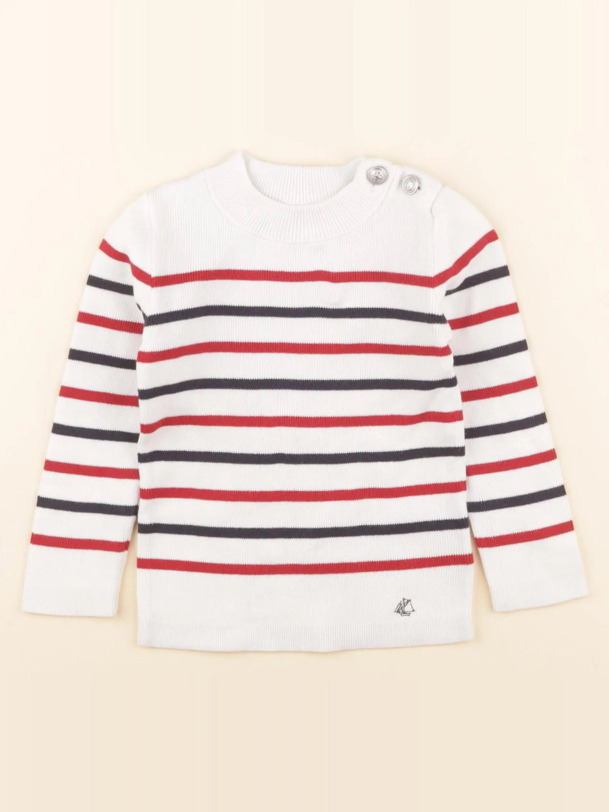 Petit Bateau - pull blanc - 3 ans