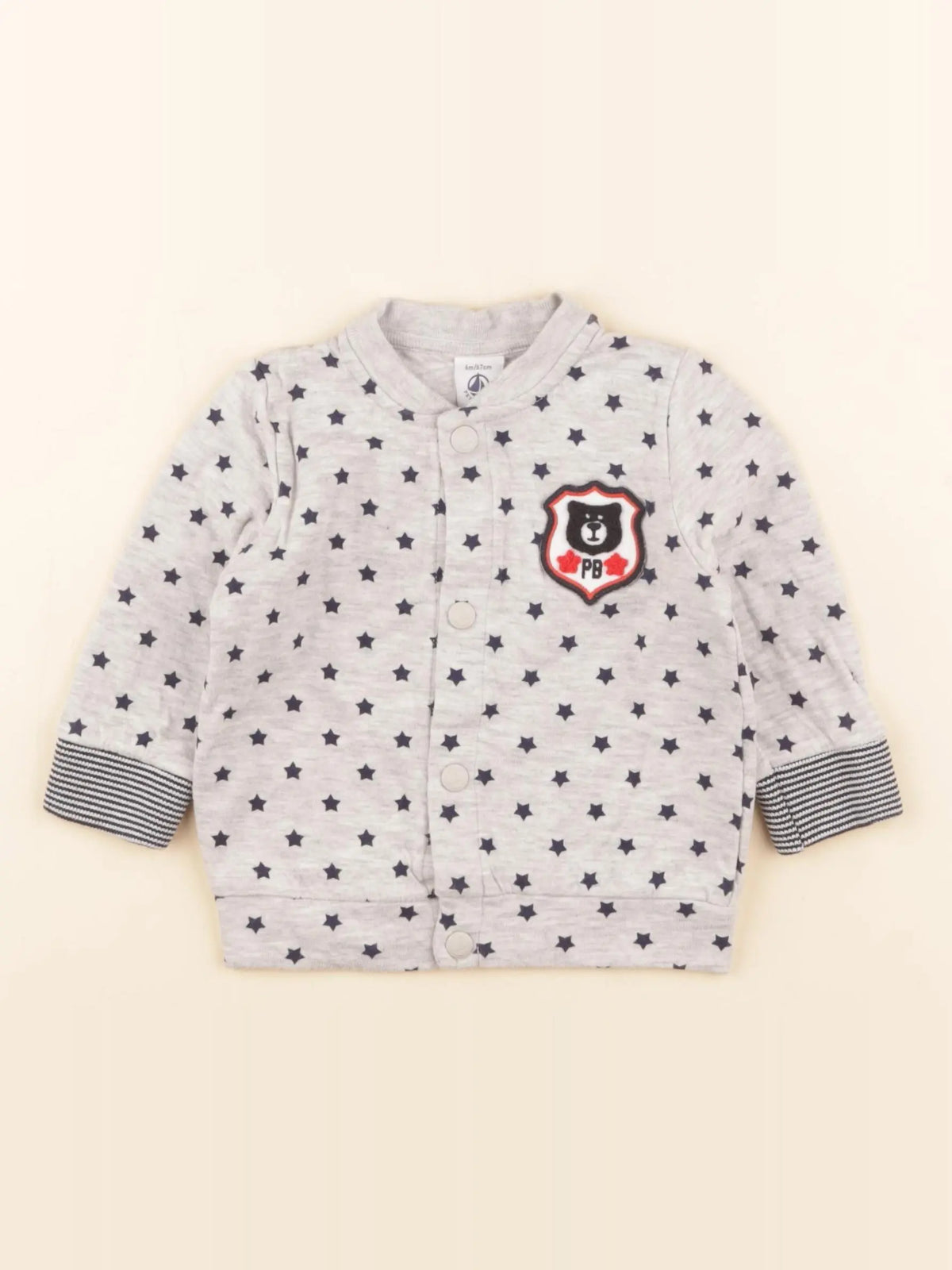 Petit Bateau - sweat gris - 6 mois