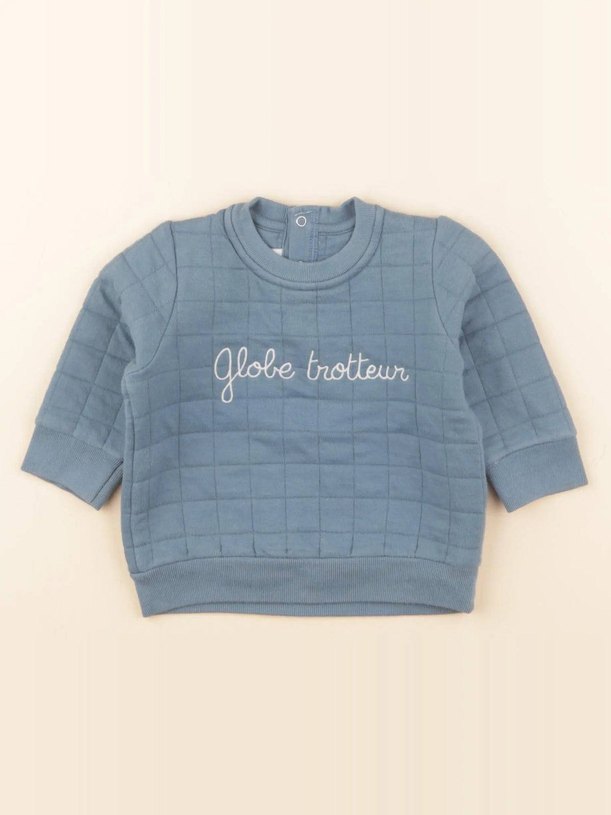 Petit Bateau - sweat bleu - 6 mois