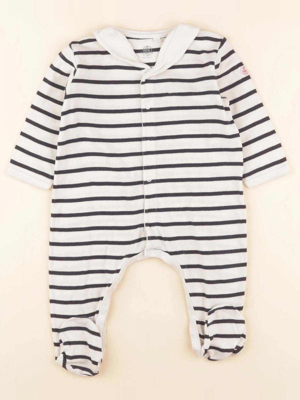 Petit Bateau - pyjama coton beige, bleu - 12 mois
