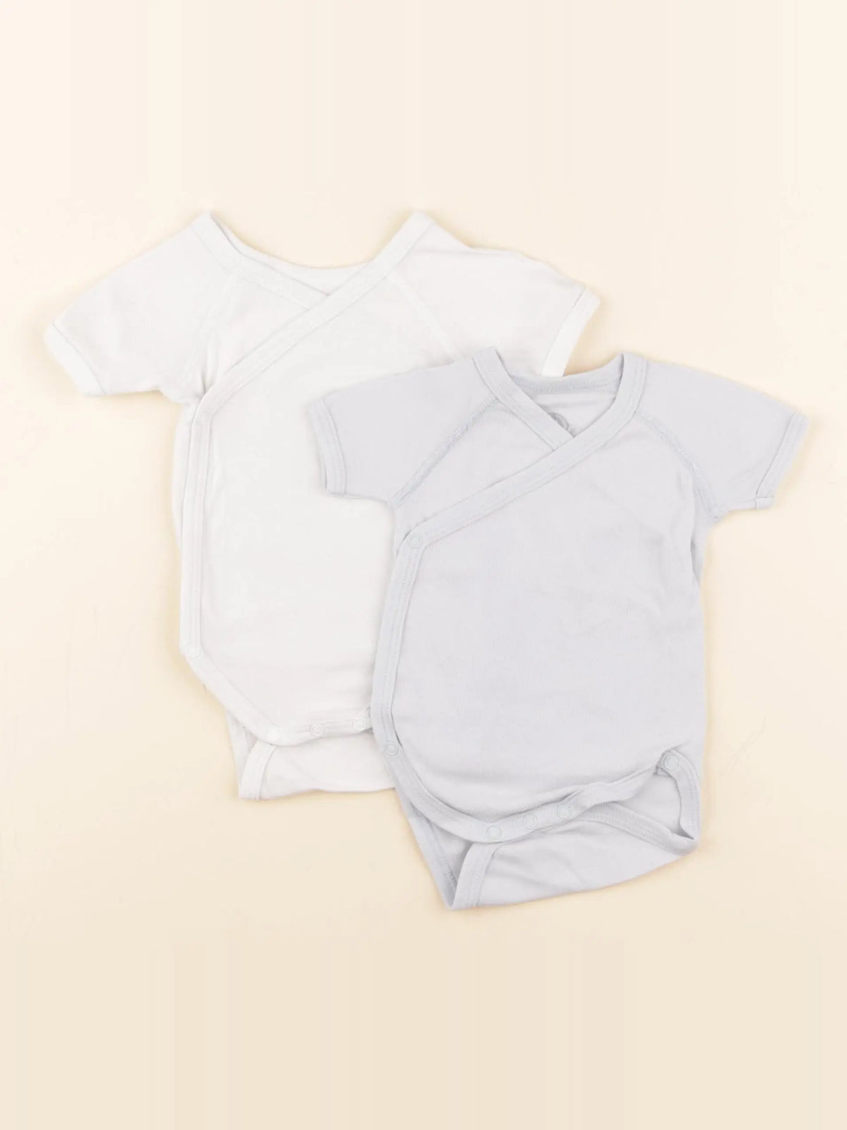 Petit Bateau - lot de 2 bodies en coton bleu, blanc - 1 mois