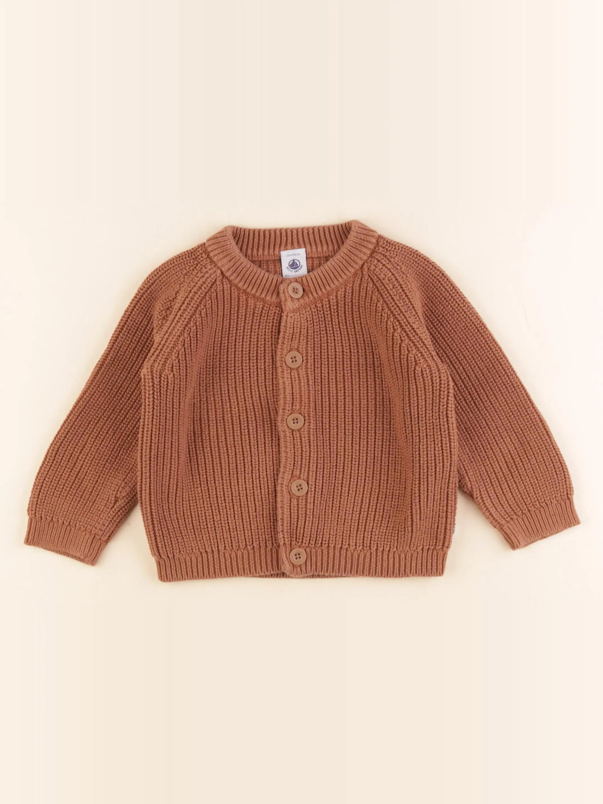 Petit Bateau - gilet marron - 24 mois