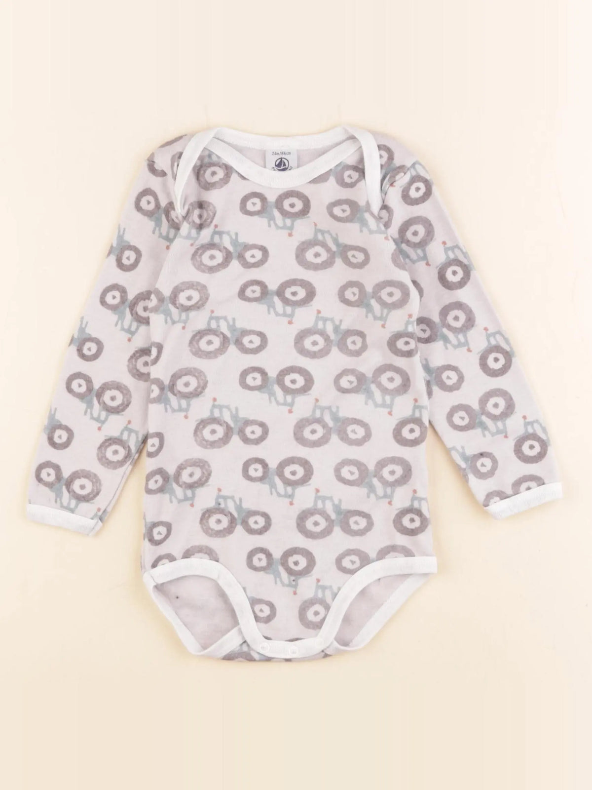 Petit Bateau - body gris - 24 mois