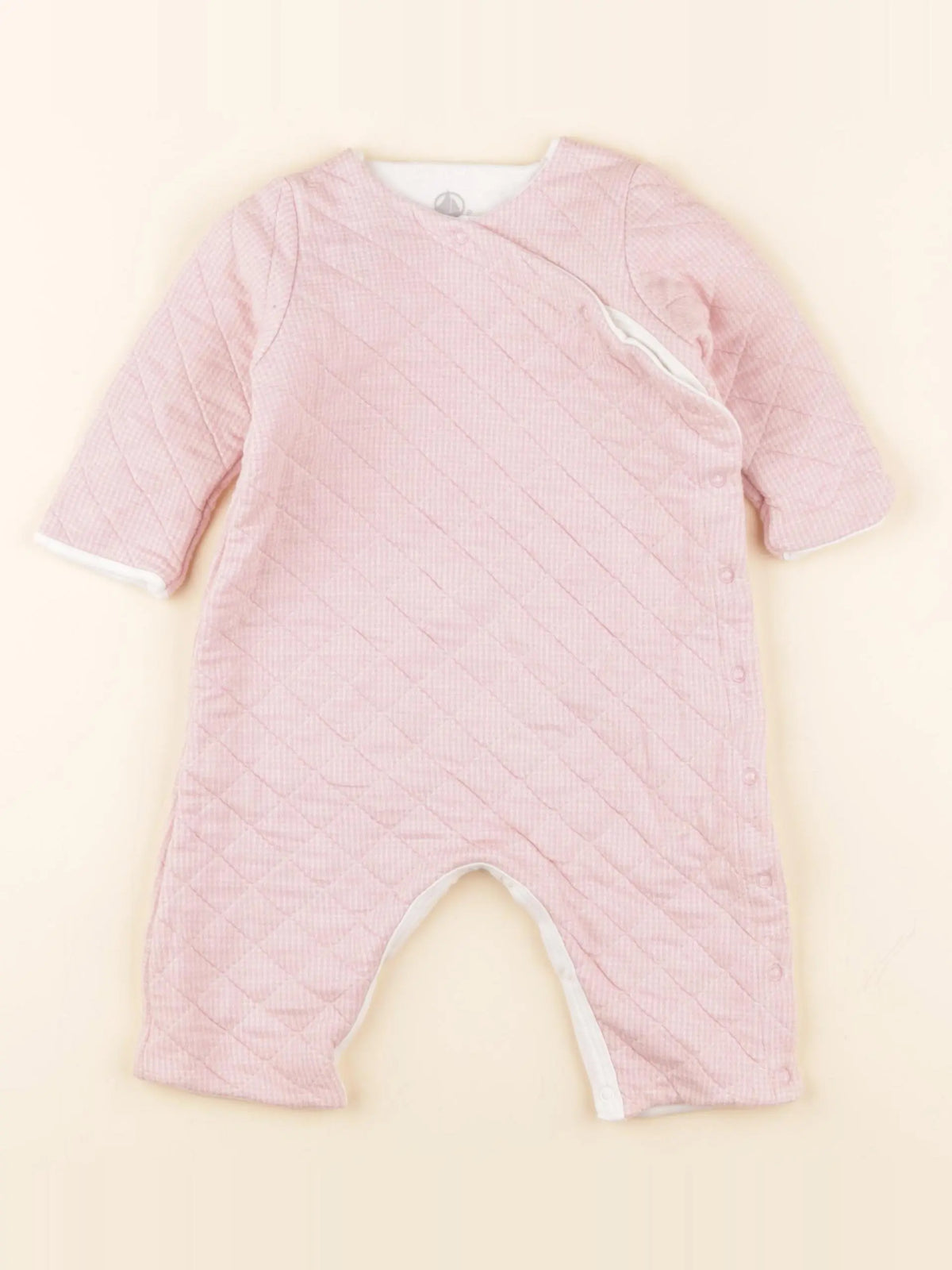 Petit Bateau - combinaison blanc, rose - 3 mois