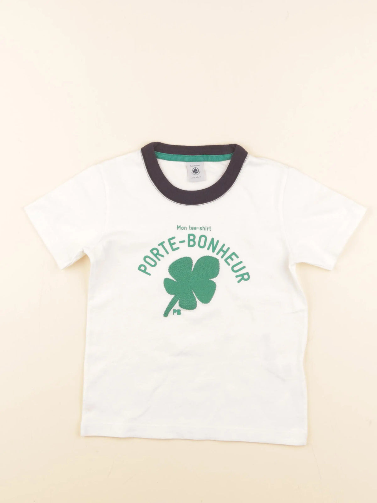 Petit Bateau - tee-shirt blanc, vert - 5 ans