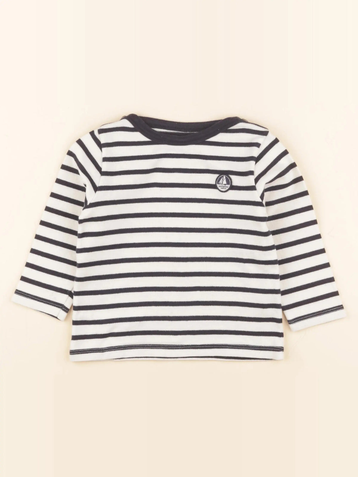 Petit Bateau - tee-shirt bleu, blanc - 24 mois