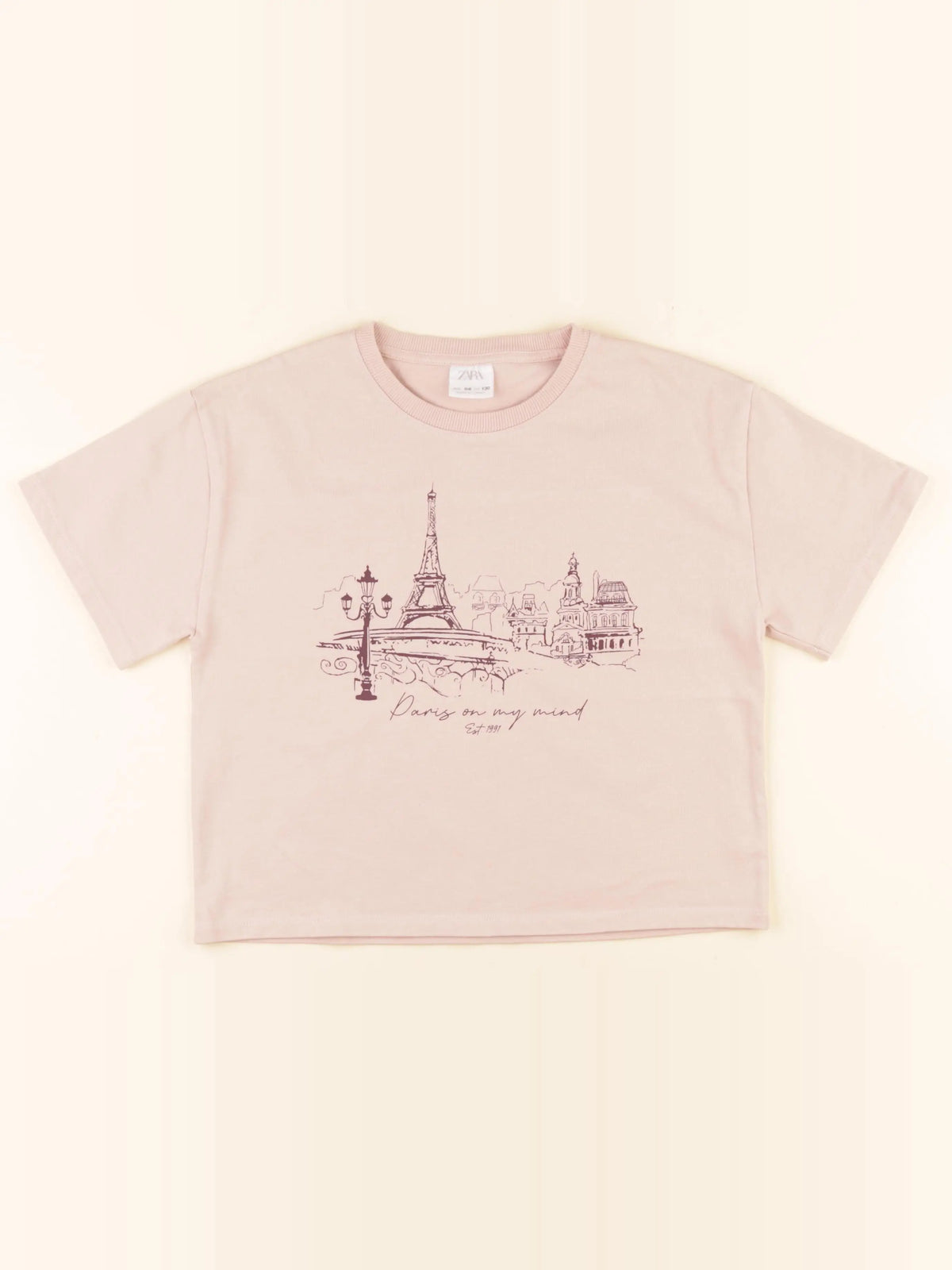 Zara - tee-shirt rose - 8/9 ans