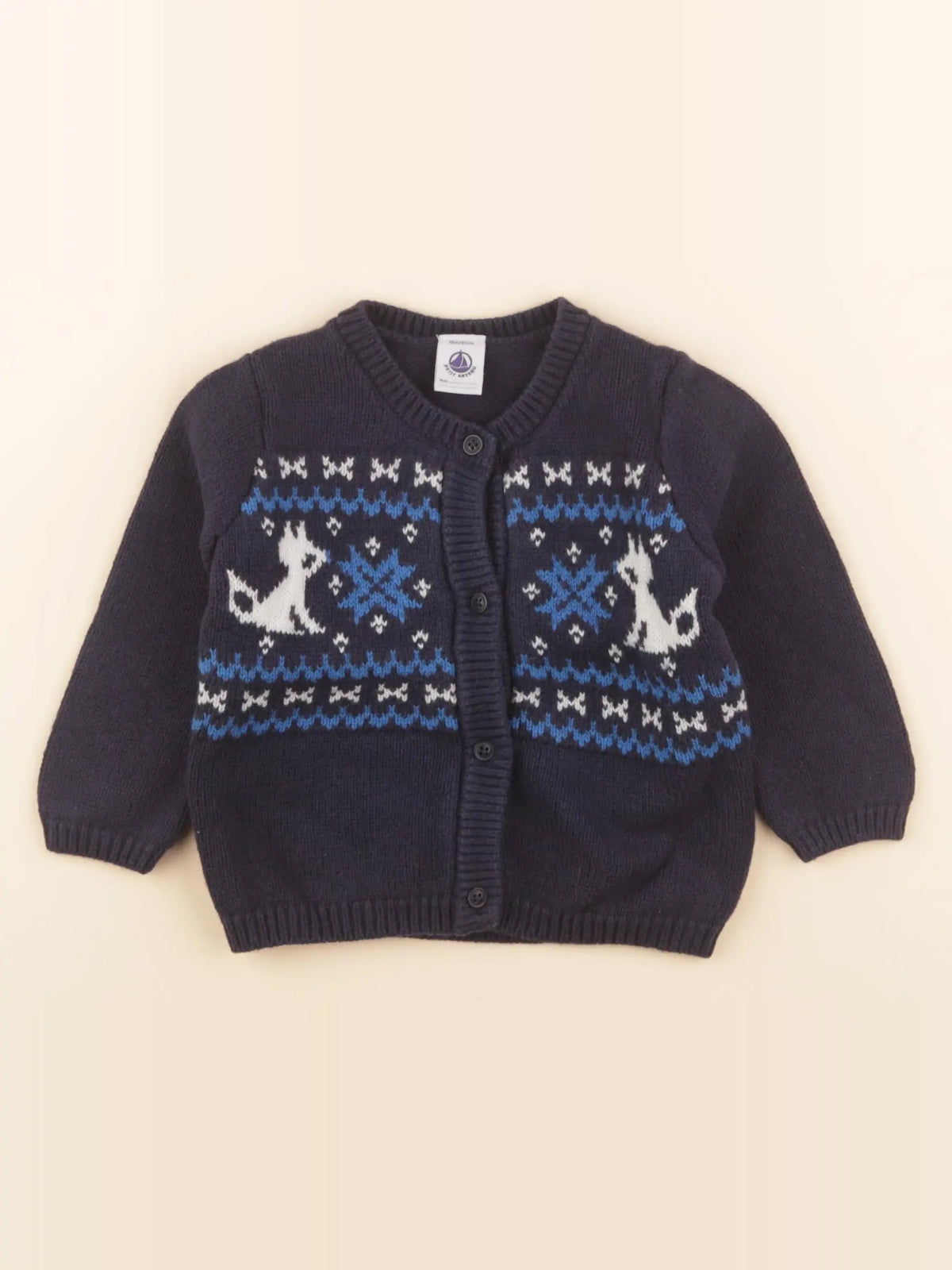 Petit Bateau - gilet bleu - 18 mois