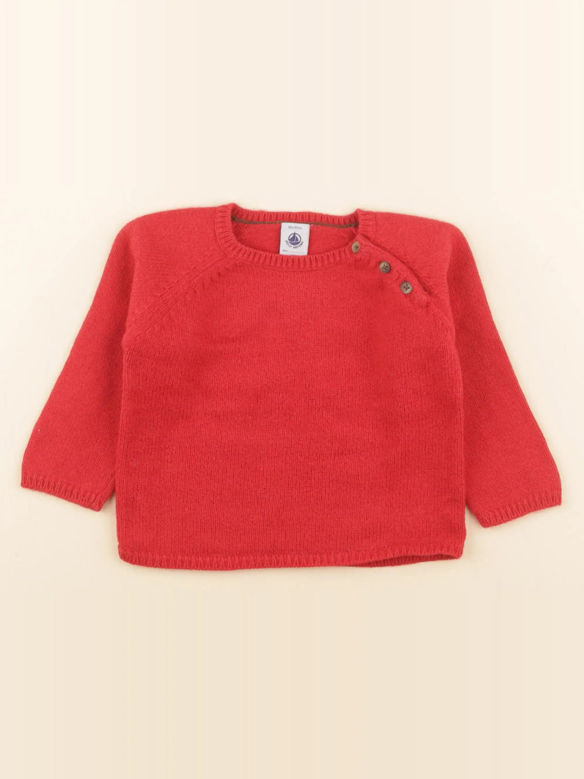 Petit Bateau - pull rouge - 18 mois