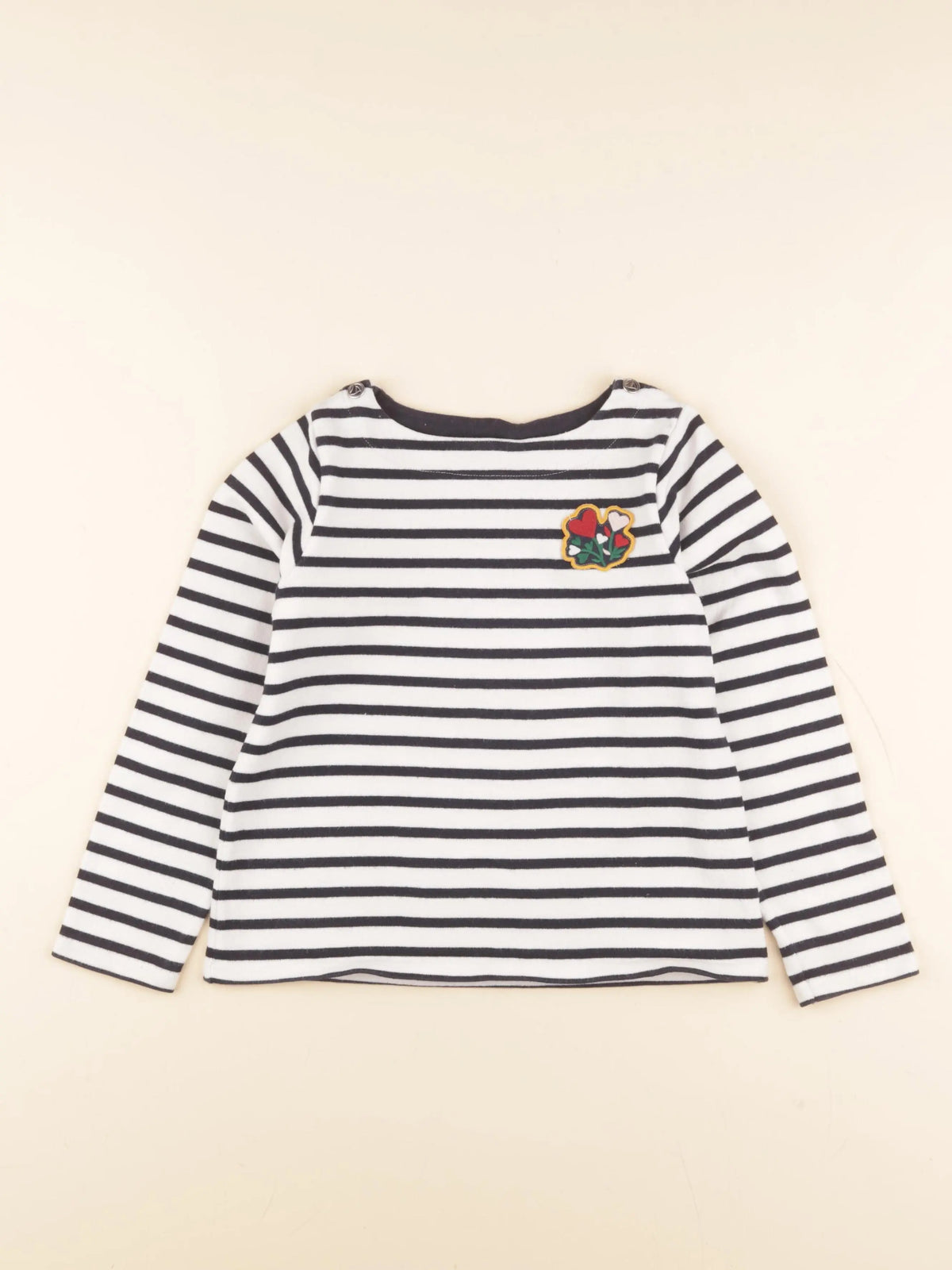 Petit Bateau - tee-shirt blanc, bleu - 8 ans