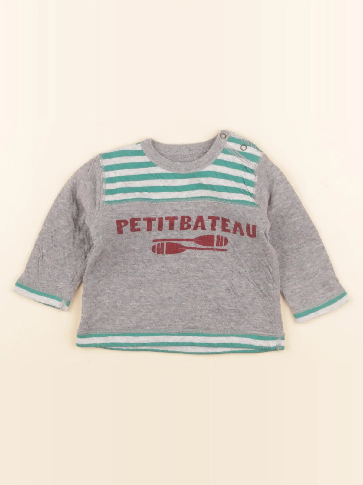 Petit Bateau - tee-shirt gris - 6 mois