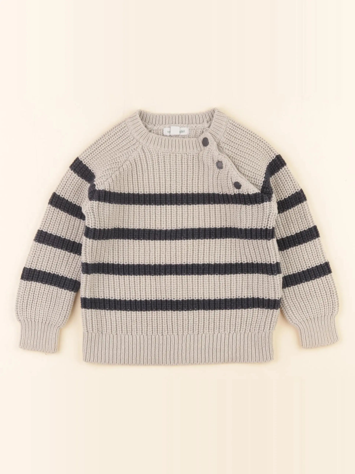 Vertbaudet - pull beige, bleu - 3 ans