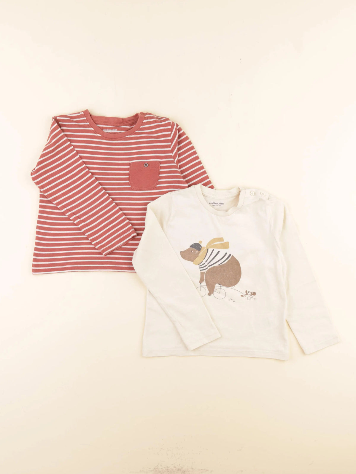 Vertbaudet - lot de 2 tee-shirts multicolore - 3 ans