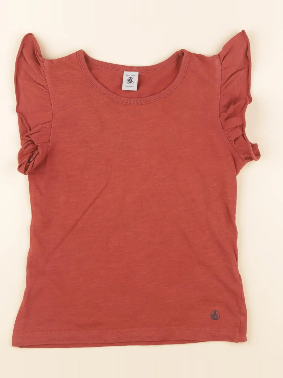 Petit Bateau - tee-shirt marron - 8 ans