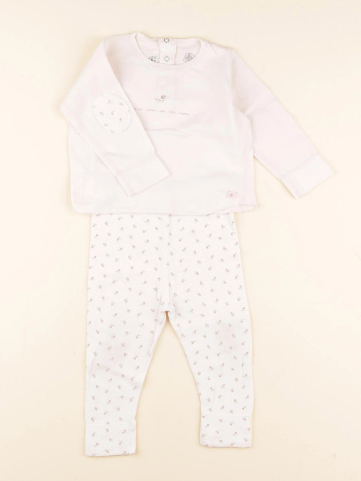 Petit Bateau - pyjama coton rose - 12 mois