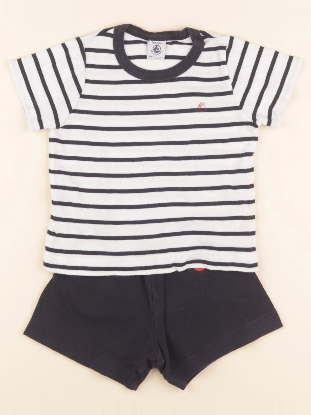 Petit Bateau - pyjama coton bleu - 2 ans