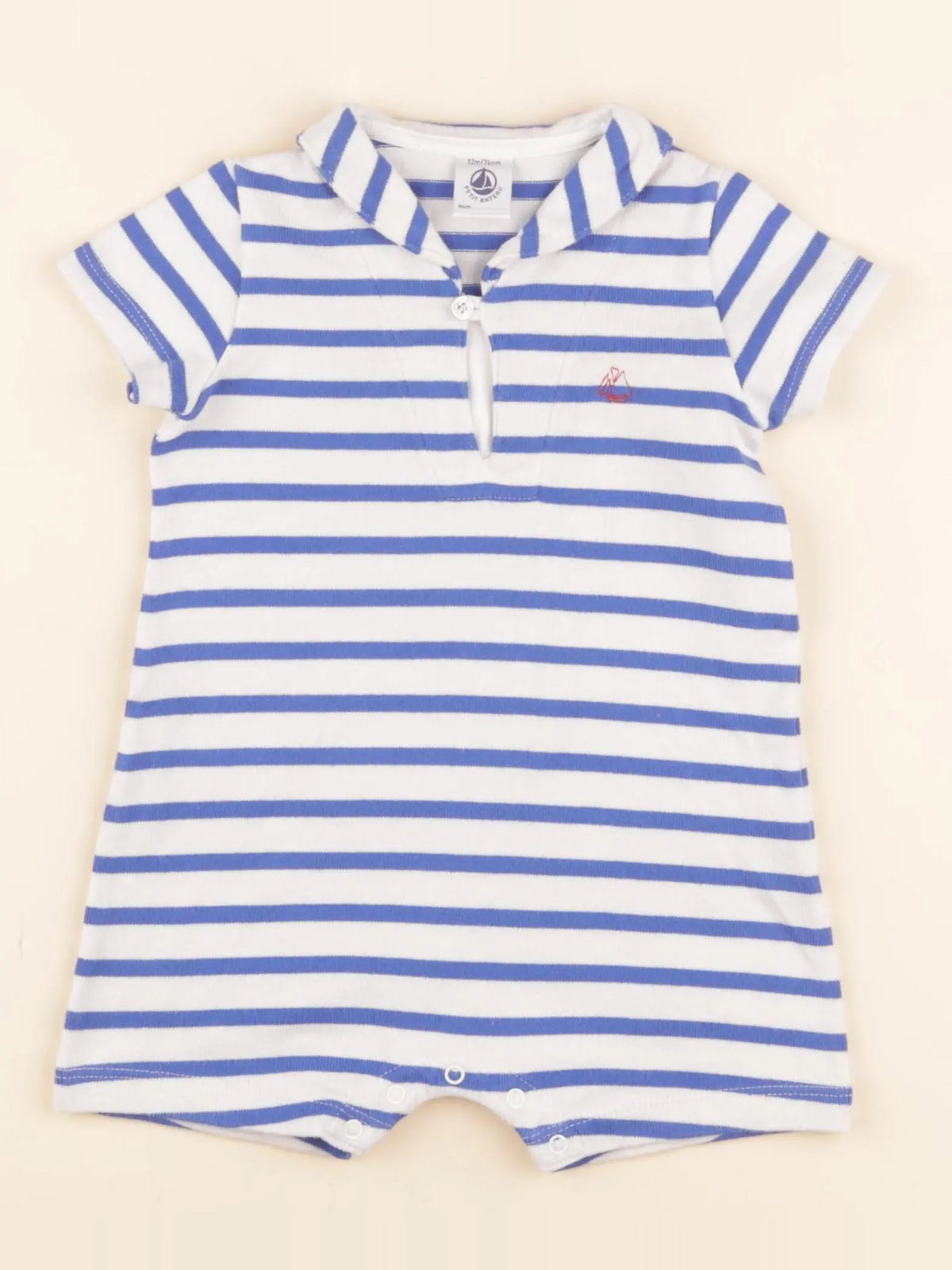 Petit Bateau - combinaison bleu - 12 mois