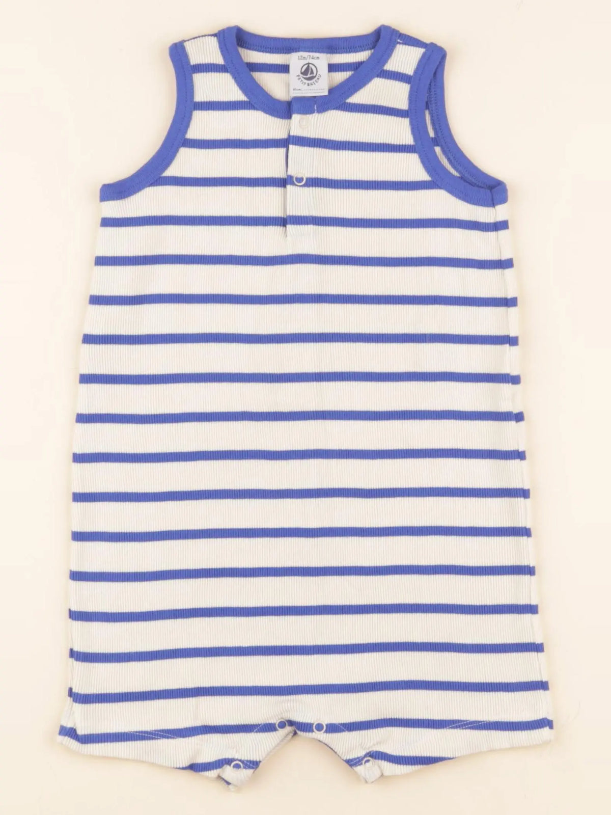 Petit Bateau - pyjama coton beige - 12 mois