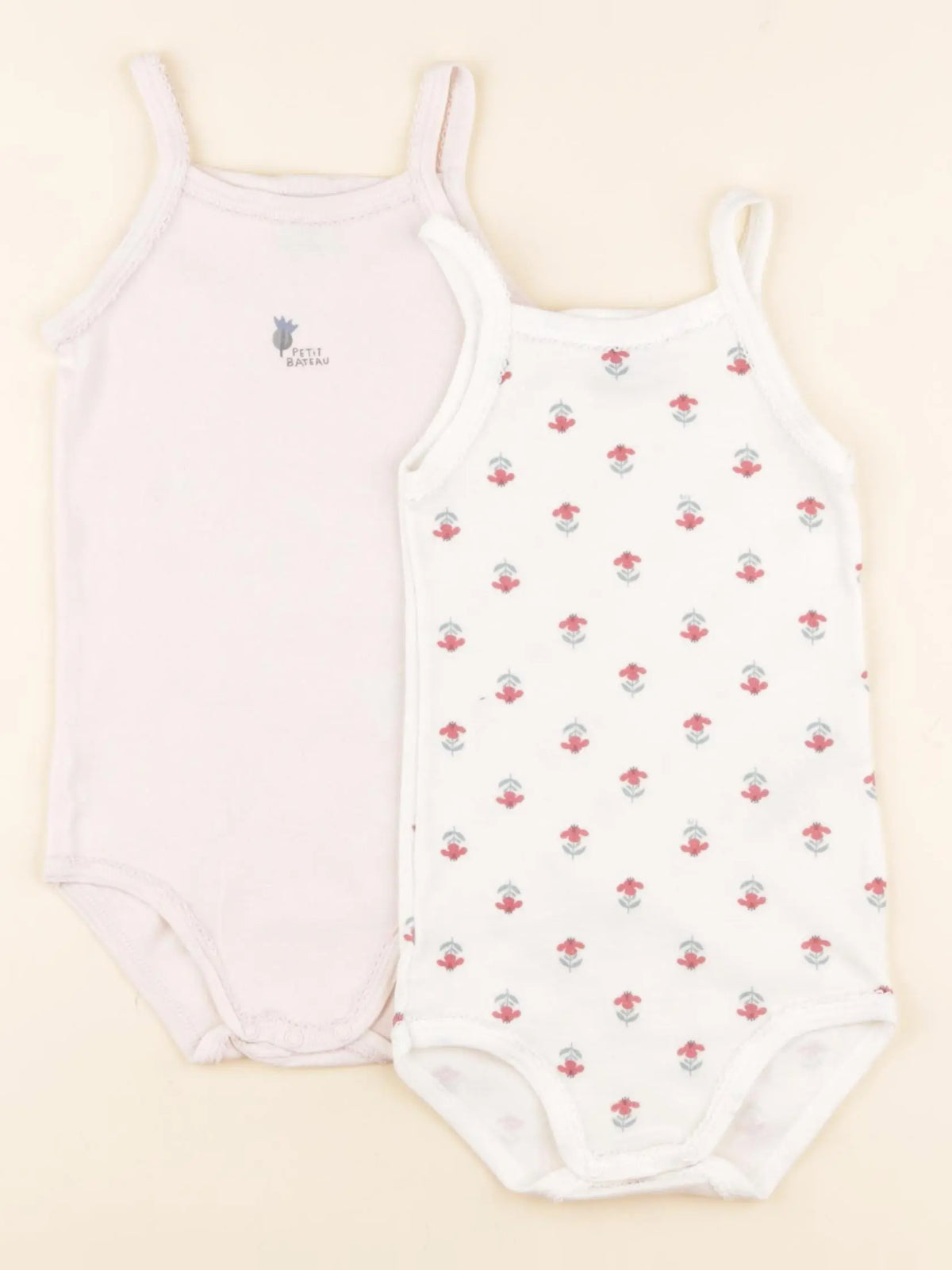 Petit Bateau - lot de 2 bodies en coton blanc - 24 mois
