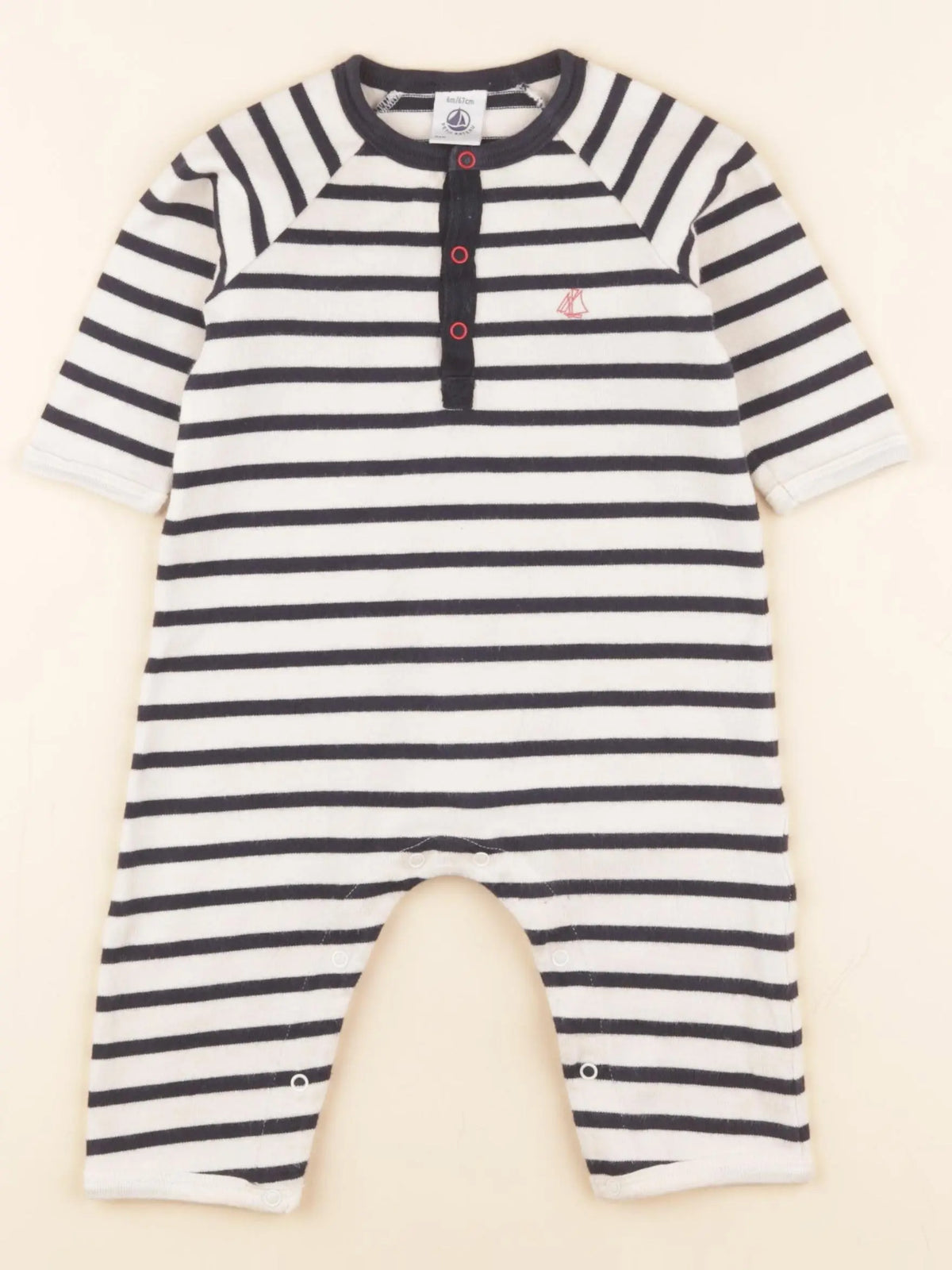 Petit Bateau - combinaison blanc - 6 mois