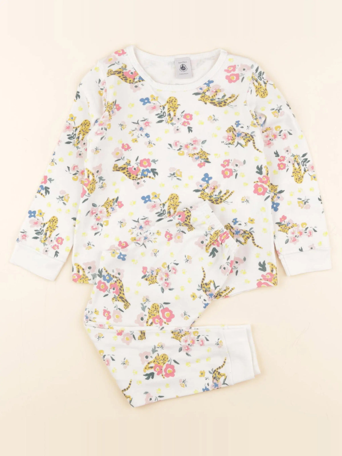 Petit Bateau - pyjama coton blanc - 3 ans