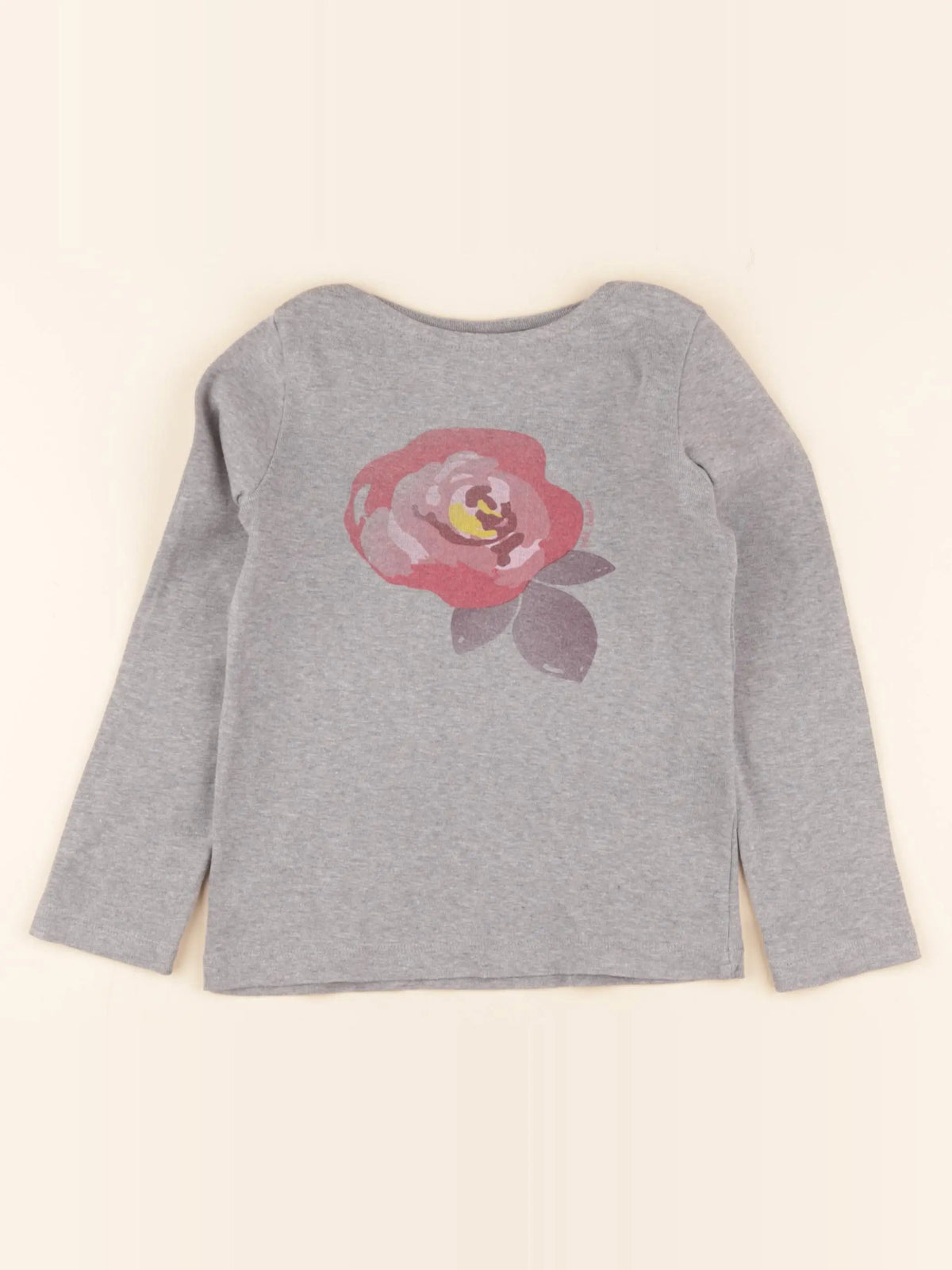 Petit Bateau - tee-shirt gris - 5 ans