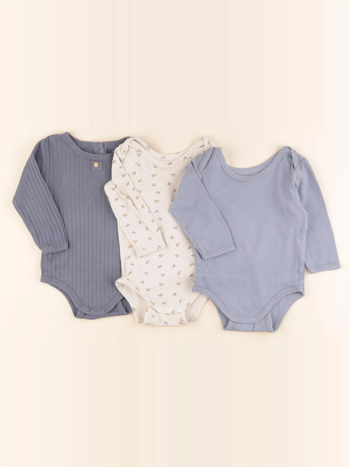 Vertbaudet - lot de 3 bodies en coton multicolore - 9 mois