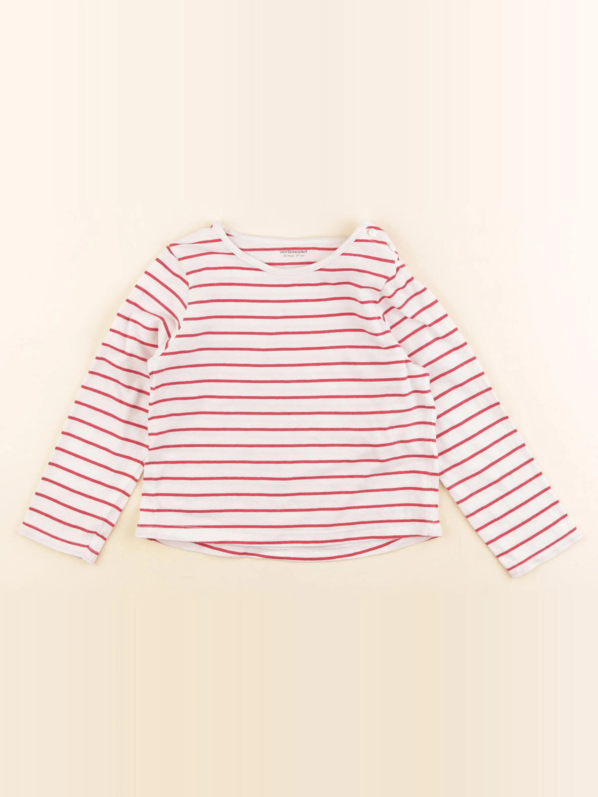 Vertbaudet - tee-shirt blanc, rouge - 36 mois