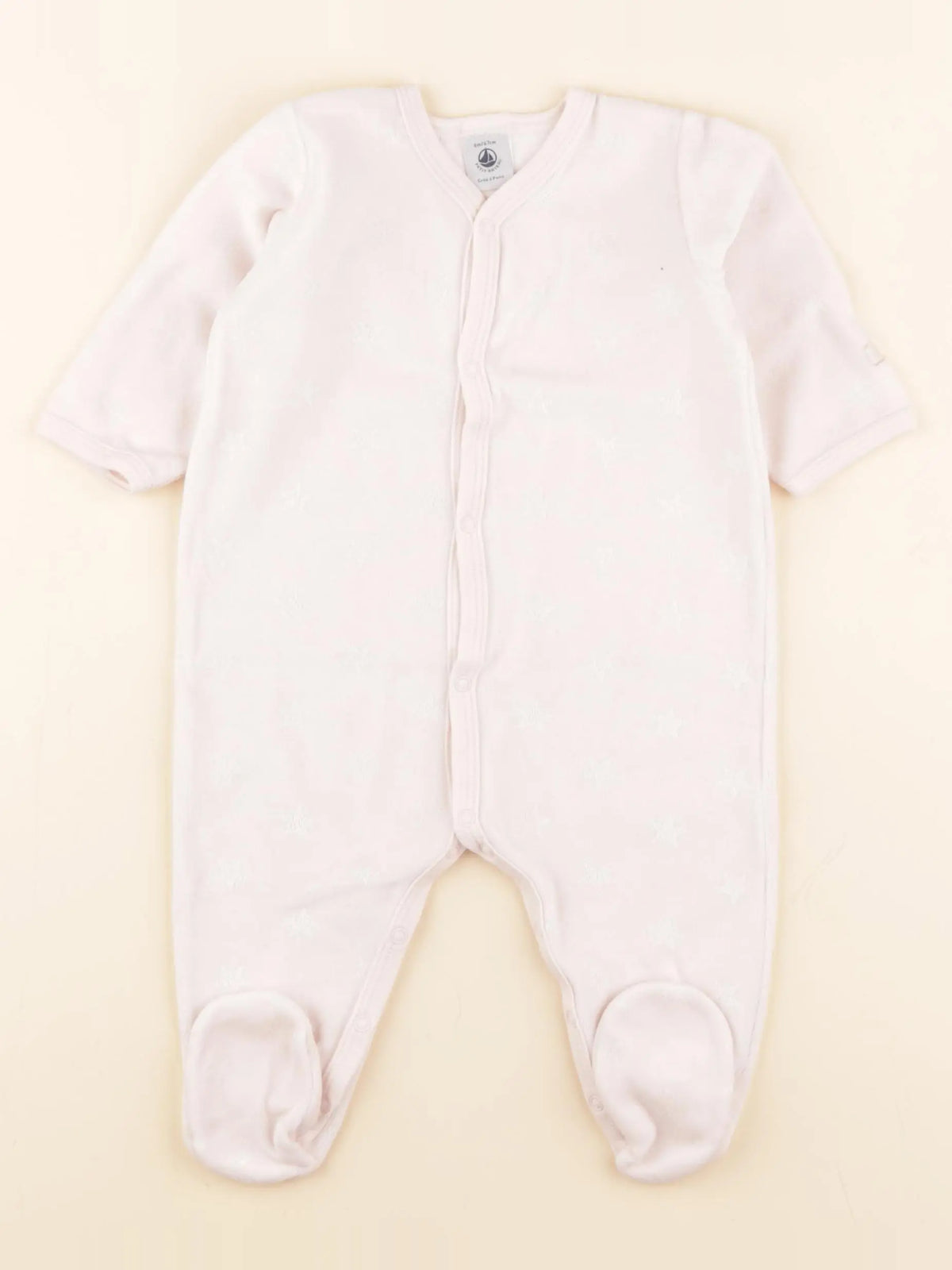 Petit Bateau - pyjama velours rose - 6 mois