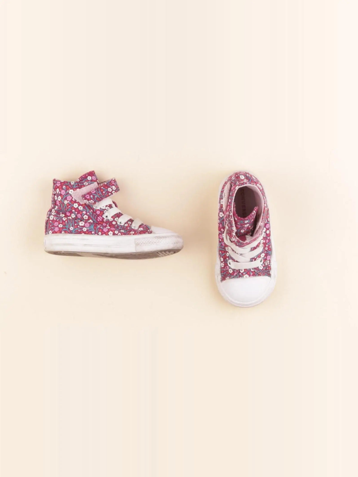 Converse - tennis à scratch/ lacets rose - pointure 22