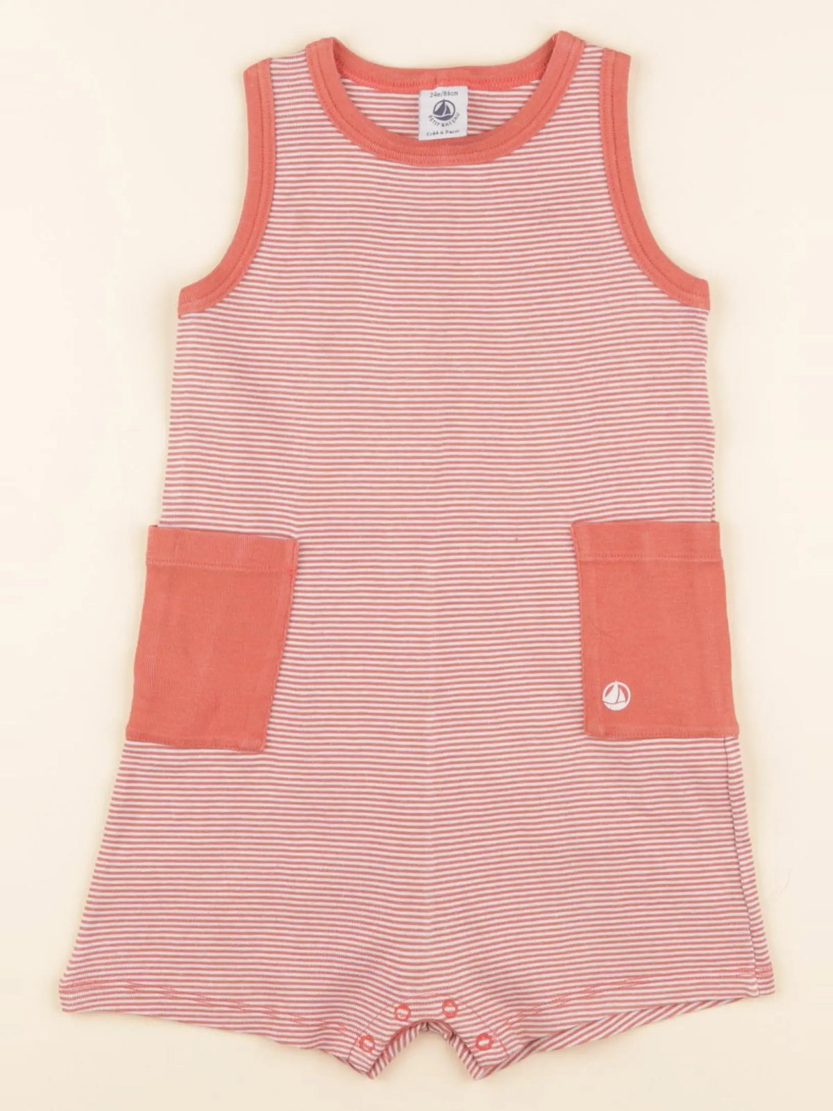 Petit Bateau - pyjama coton orange - 24 mois