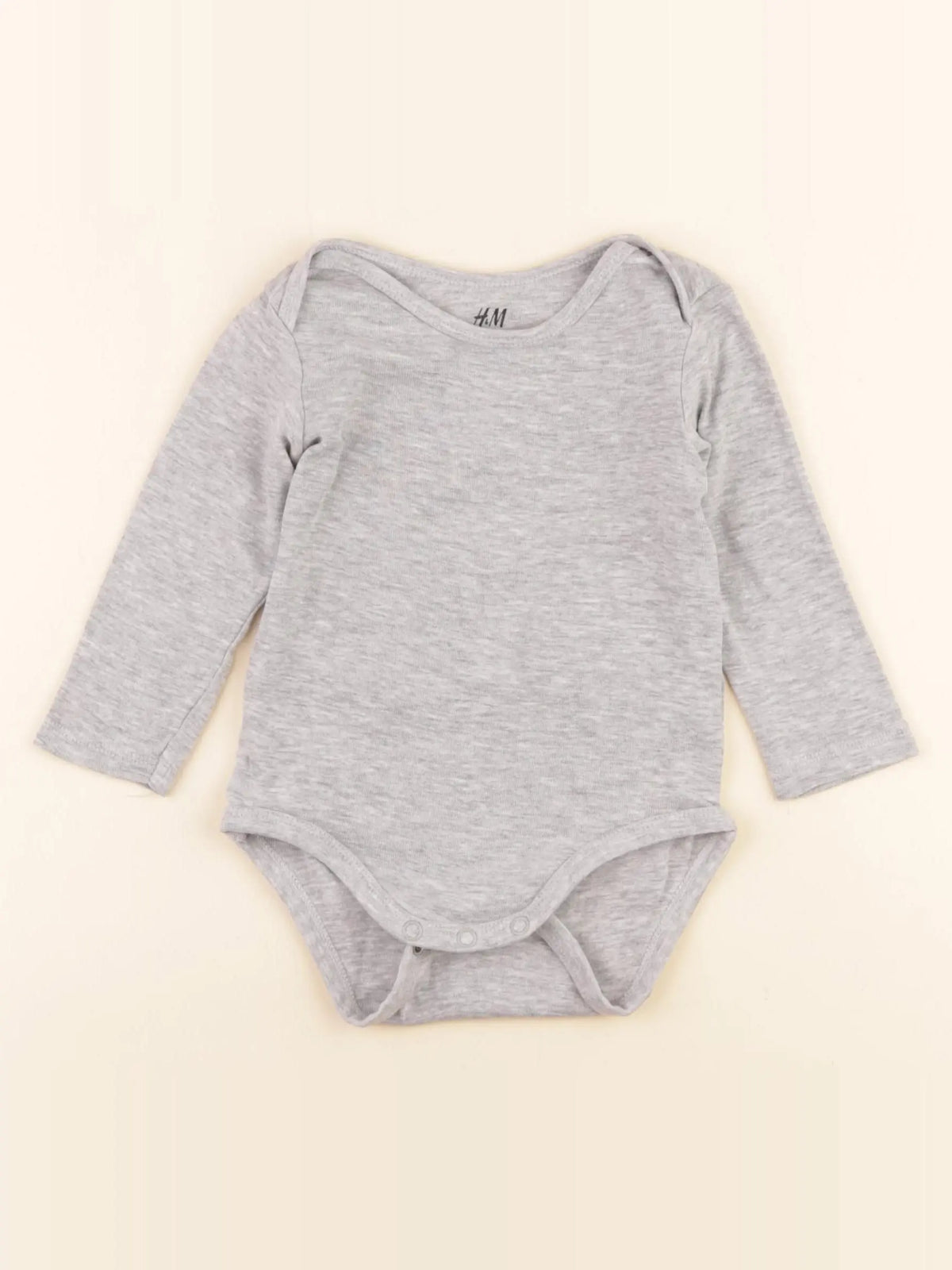 H&M - body gris - 6/9 mois