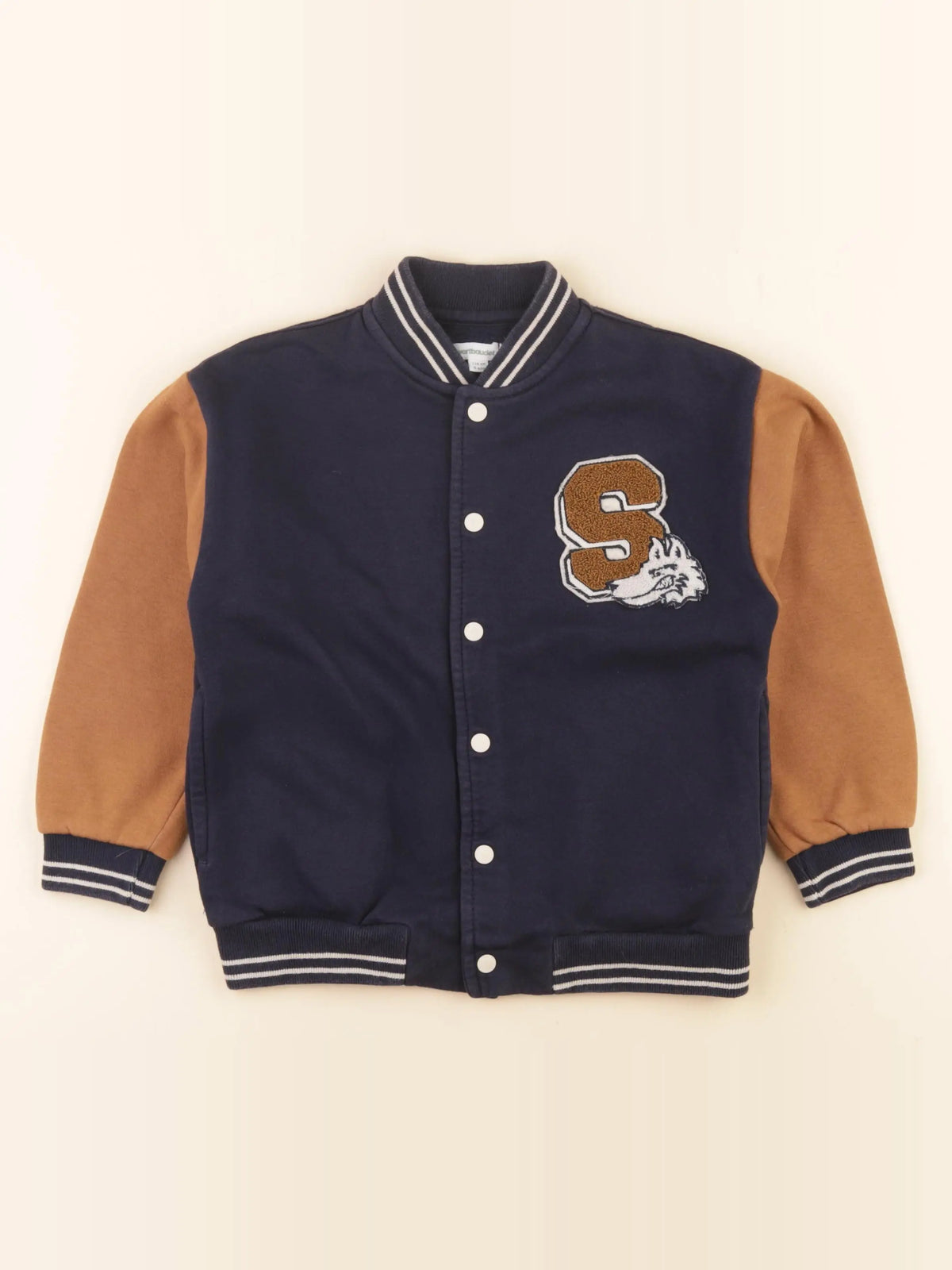 Vertbaudet - sweat bleu, marron - 6 ans