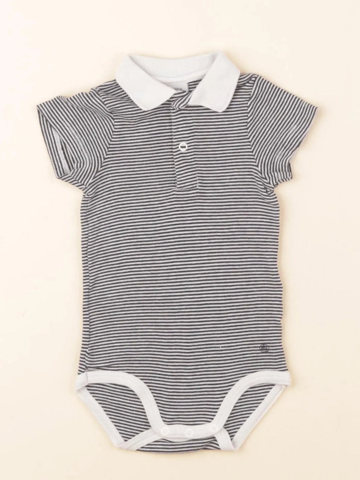 Petit Bateau - body à col bleu - 6 mois