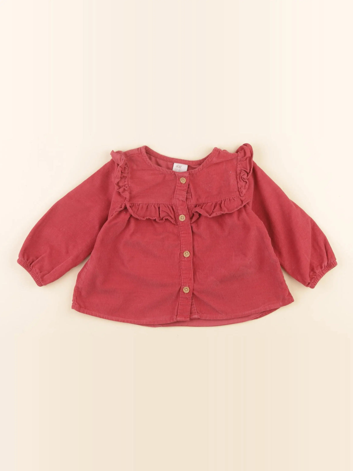 H&M - blouse rose - 4/6 mois