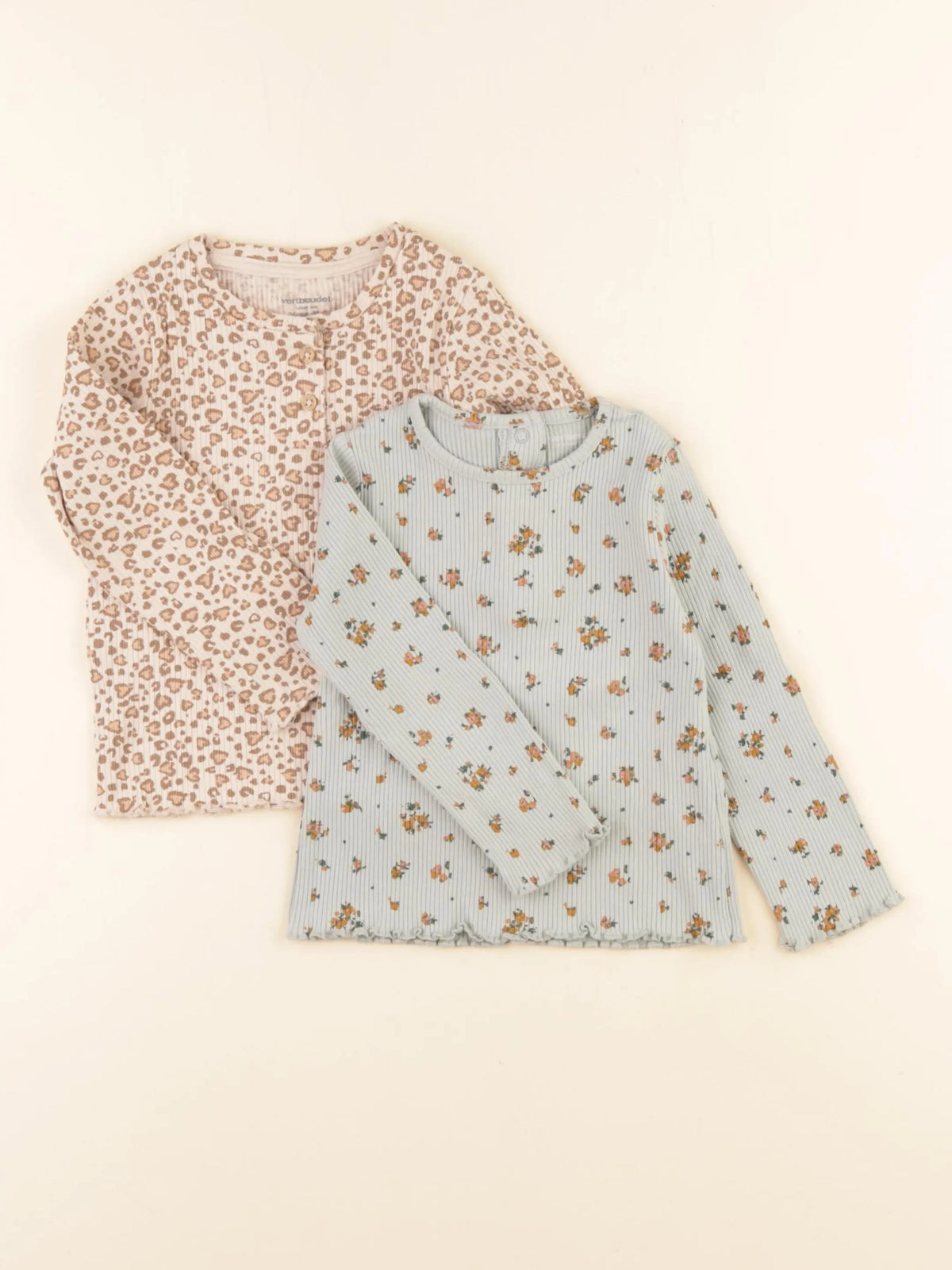 Vertbaudet - lot de 2 tee-shirts multicolore - 24 mois