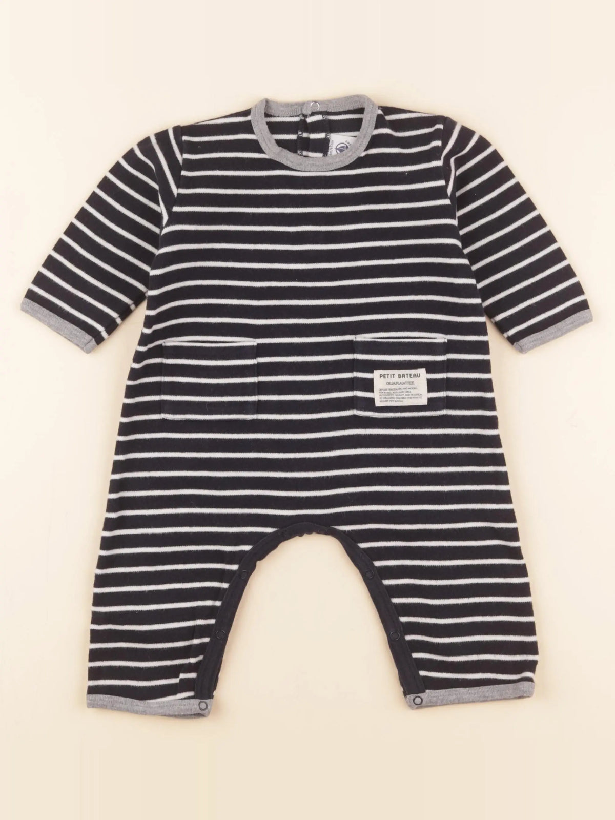 Petit Bateau - pyjama coton bleu - 6 mois