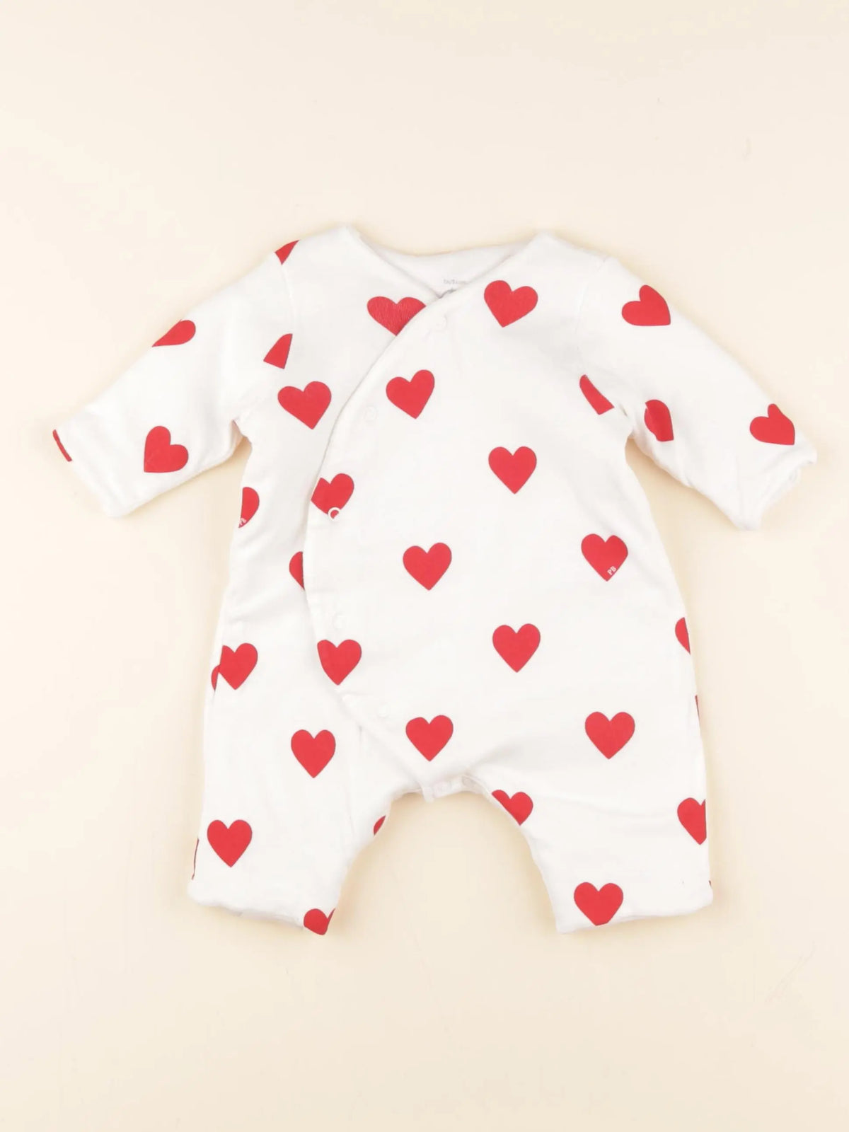 Petit Bateau - combinaison rouge, blanc - 1 mois