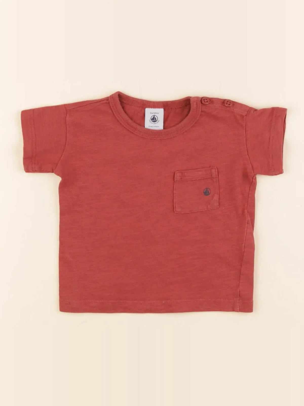 Petit Bateau - tee-shirt marron - 3 mois