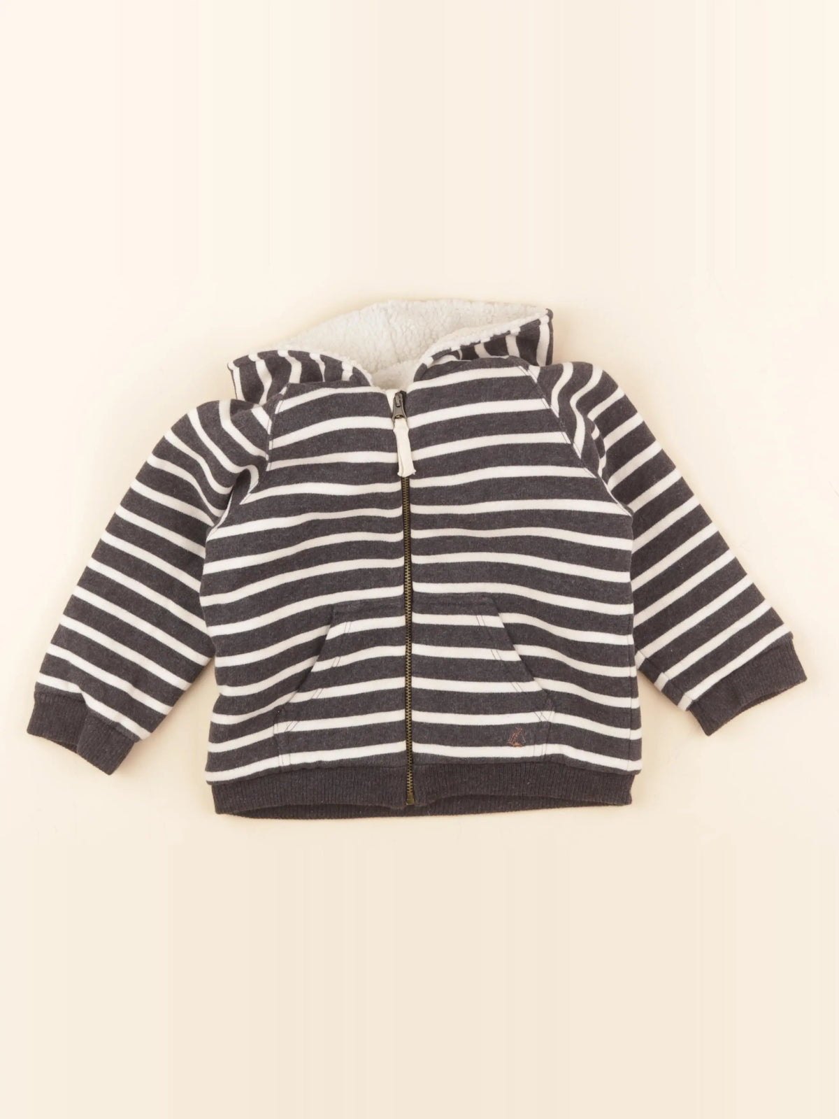 Petit Bateau - sweat blanc, bleu - 36 mois