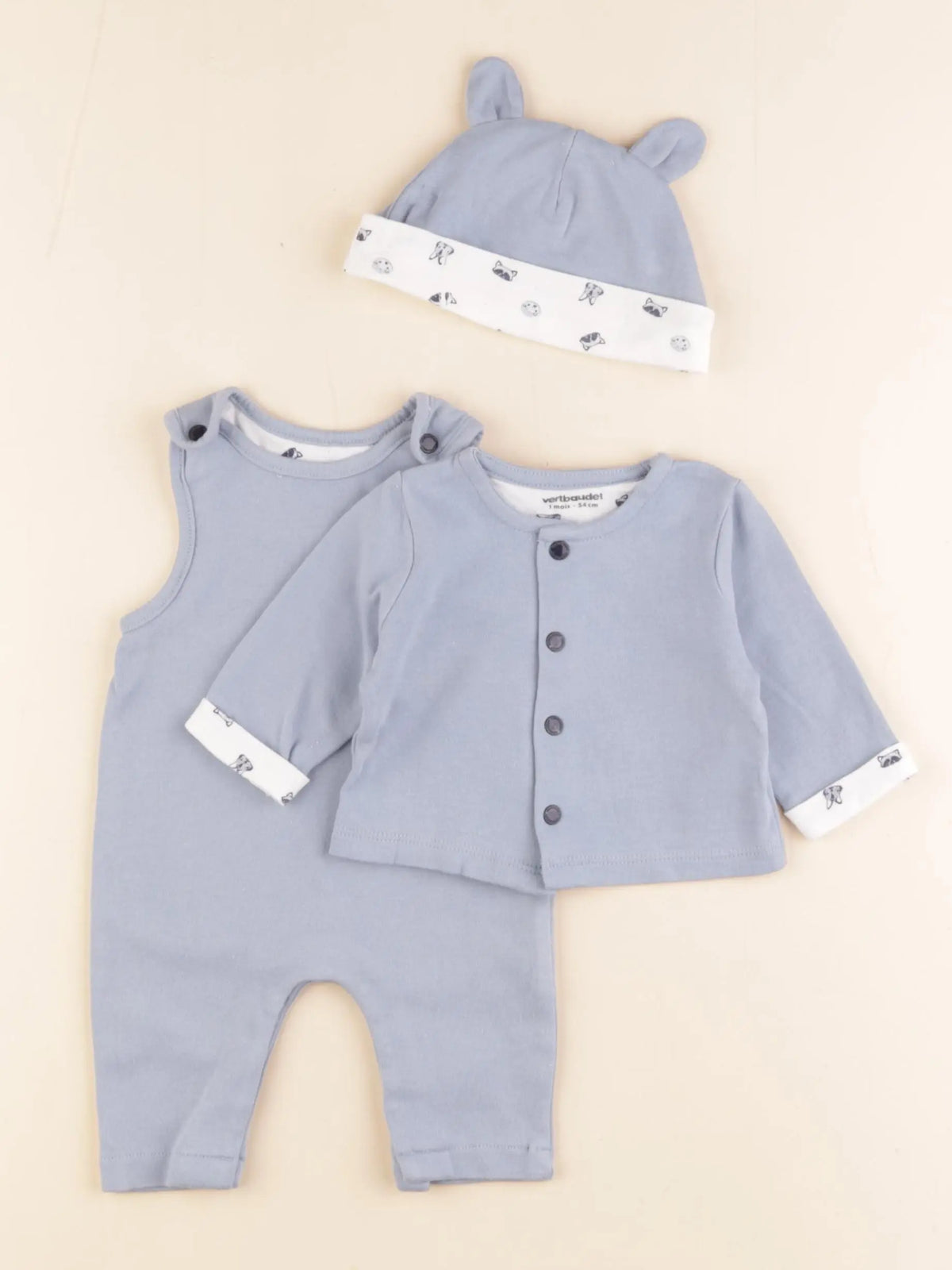 Vertbaudet - ensemble bleu - 1 mois