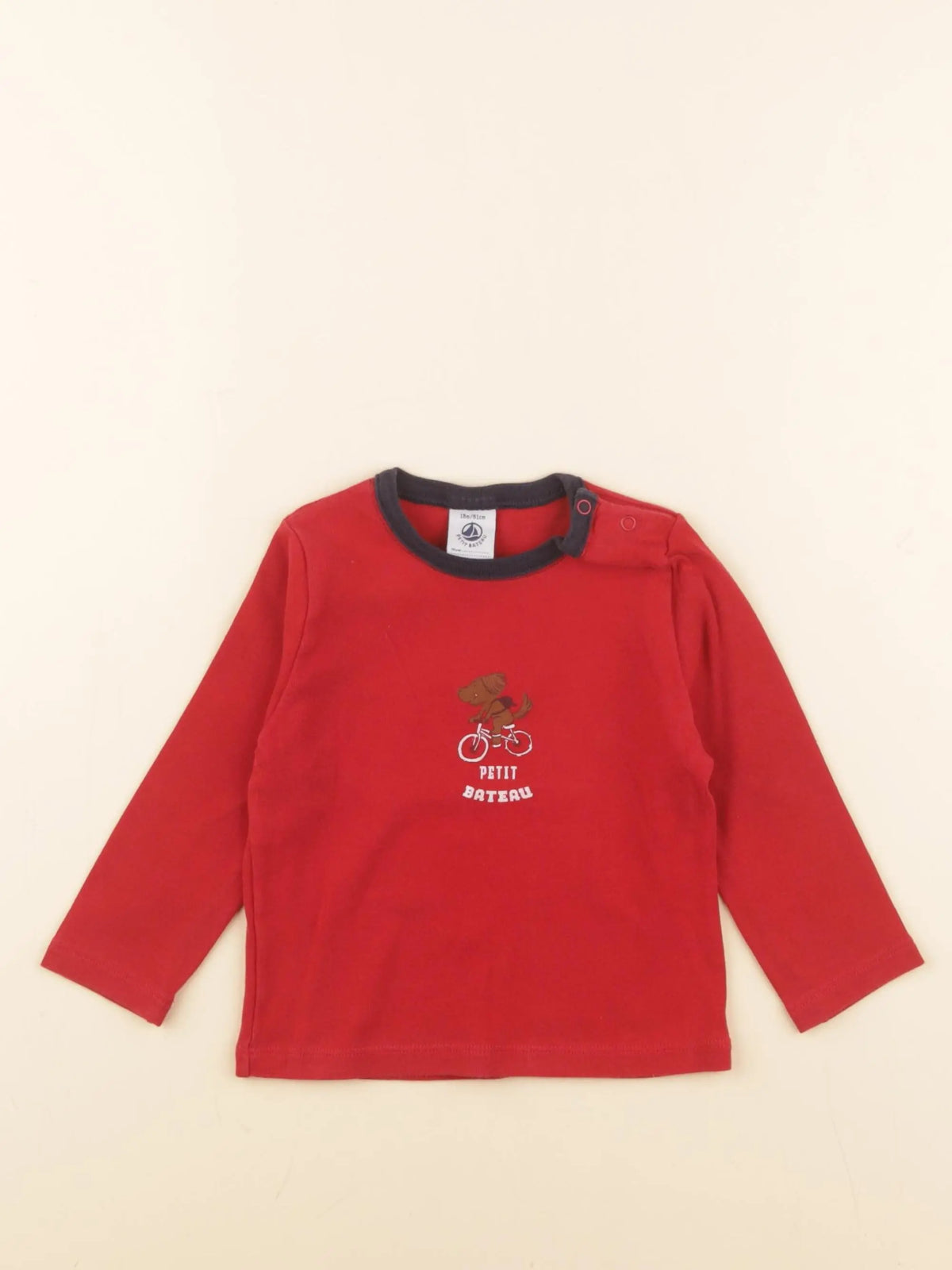 Petit Bateau - tee-shirt rouge - 18 mois
