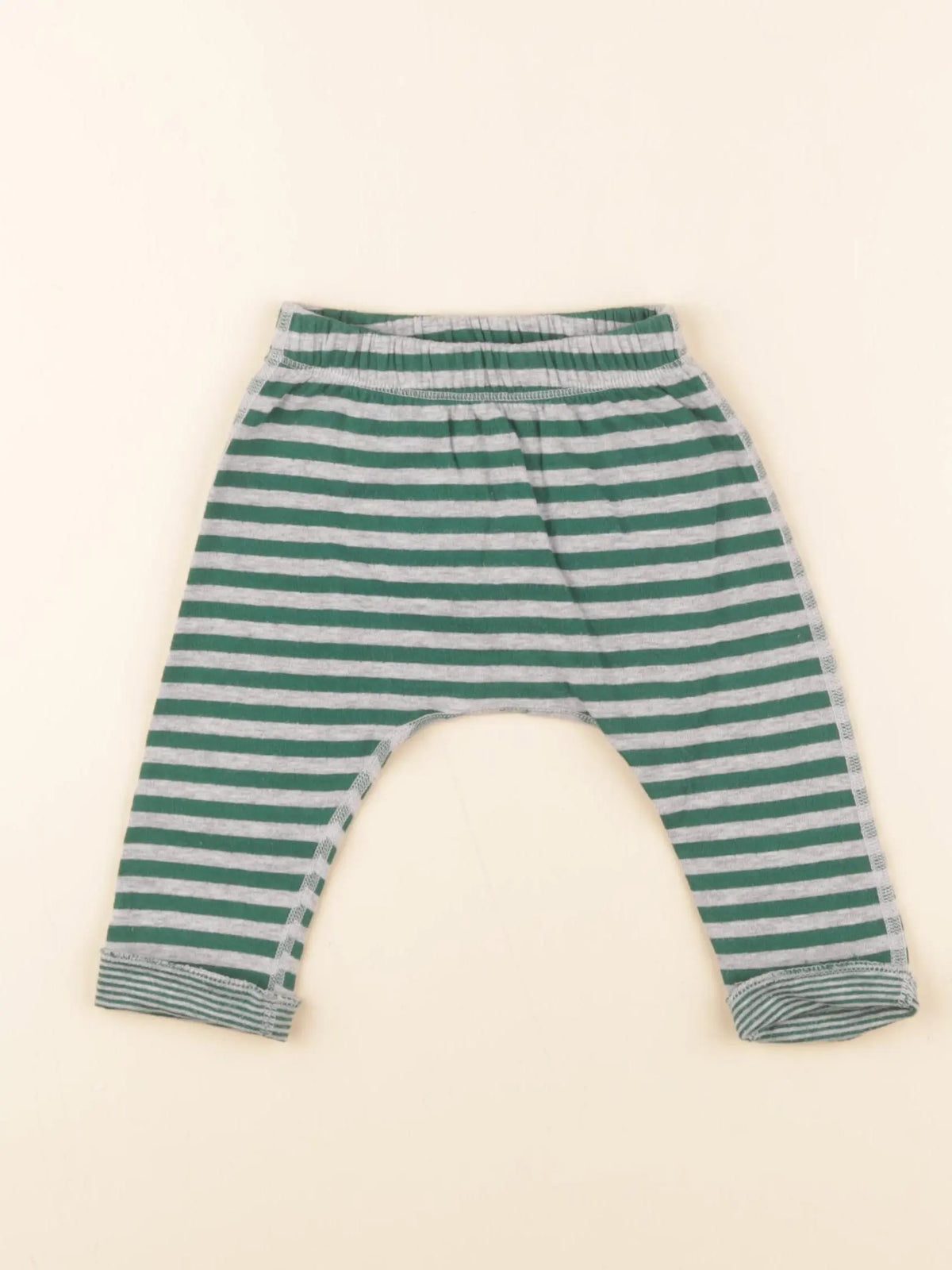 Petit Bateau - sarouel gris, vert - 6 mois