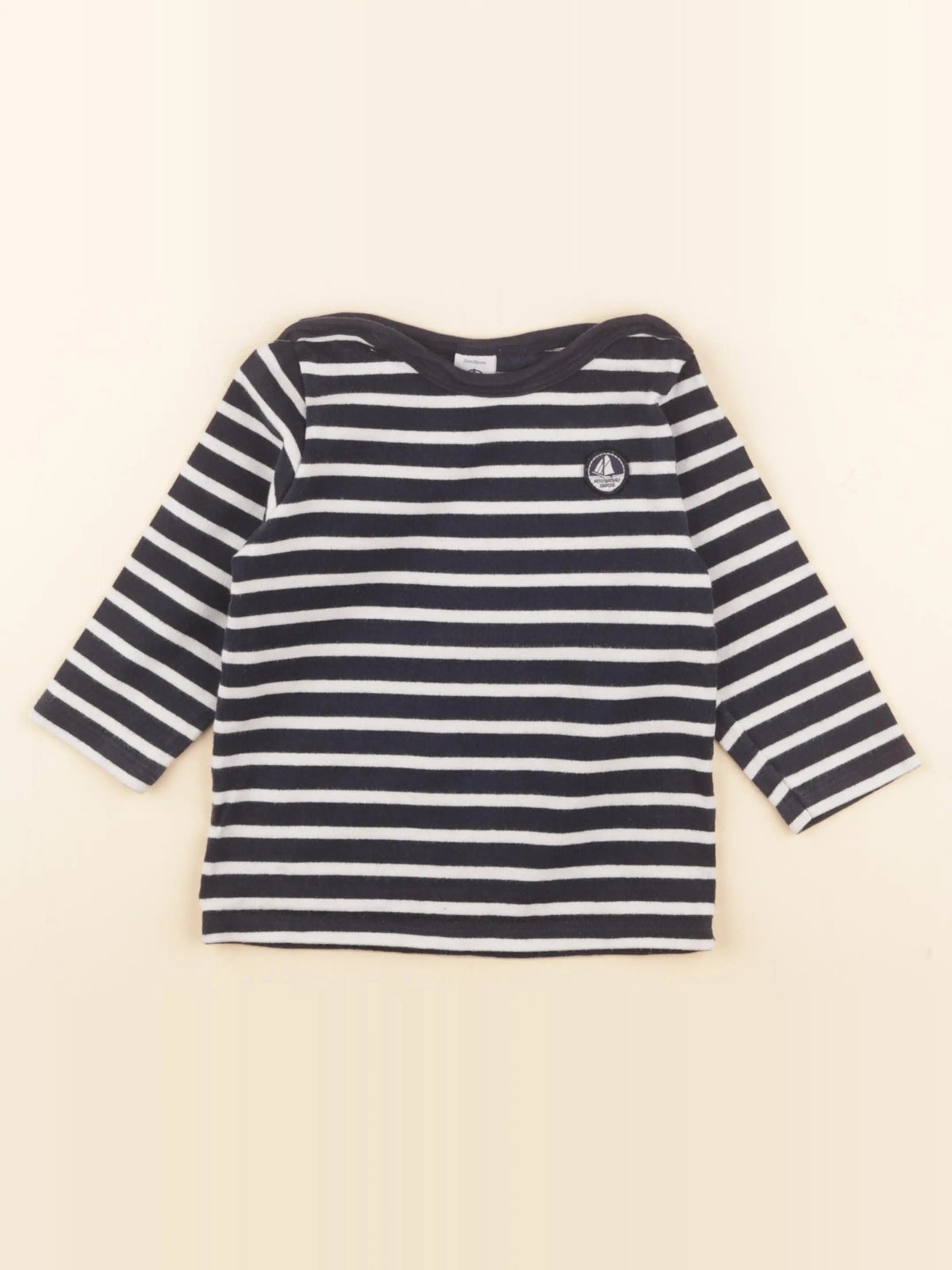 Petit Bateau - tee-shirt bleu, blanc - 24 mois