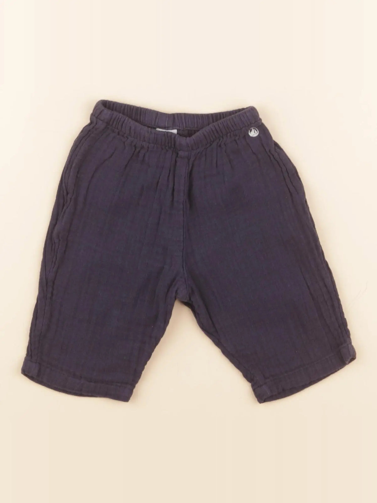 Petit Bateau - pantalon bleu - 3 mois